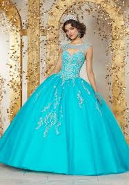 Rhinestone And Crystal Beaded Metallic Embroidery On A Tulle Ballgown 89225 Sweet 15 Dresses Quince Dresses Ball Gowns