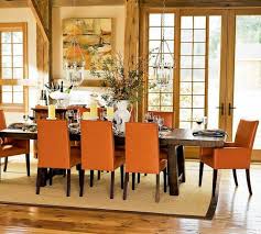 Dining Room Set Up Orange Chairs Of Rustic Dining Table Carpet Wooden Beams Country Dining Rooms Dream Dining Room Modern Dining Room