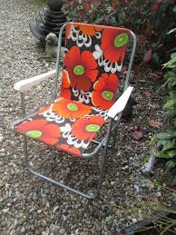 Vintage Retro 70 S 80 S Folding Chair Poppy Vw Campervan Festival Garden Camping In Garden Patio Garden Patio Furniture Chair Retro Vintage Outdoor Chairs