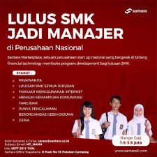 Berikut 31 lowongan kerja lengkap dengan informasi gaji di jepang terbaru. Lowongan Kerja Management Trainee Partnership Officer Marketing Officer Di Santara Yogyakarta Office Yogyakarta November 2018 Jogja Bekerja Work For Success