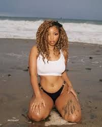 Chloe Bailey Big Tits Nipples on the Beach - Fappenist