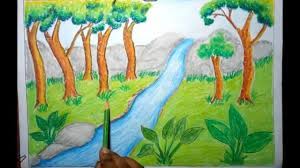 How to draw a wolf tutorial. How To Draw Rainforest Jungle Scenery For Kids Step By Step Easy Jungle Drawing Sketches Jungle Drawing Rainforest Drawing
