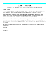 To increase your chances of having your letter published, lea. Pipefitter Cover Letter Example Myperfectresume