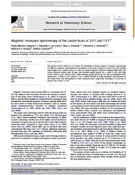 Magnetic resonance spectroscopy of the canine brain at 3.0T and 7.0T...