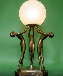 Rare original art deco sport gymnast bronze sculpture statue marble figurine art. The Muses Art Deco Spelter Figure Lamp Art Deco Lighting Art Deco Lamps Art Deco Light Fixture