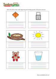 The first sheet has colour. 1 Write The First Letter Of Each Picture Worksheet 3 1 6 Sandeepbarouli Com