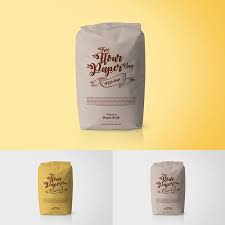 Free Flour Paper Bag Packaging Mockup Farina