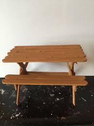 Made A Picnic Table Out Of Popsicle Sticks Found How To On Here It Is In My Tutorials Picnic Table Outdoor Decor Outdoor Furniture