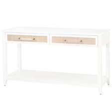 Coastal console table from wayfair. Steven Coastal Beach Natural Rattan White Frame Console Table Long 53 75 W Kathy Kuo Home