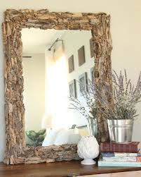 Creation En Bois Flotte Miroir Cadre Diy Decoration Naturelle Doe Het Zelf Houten Spiegel