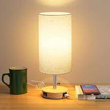 The base is solid and the lamp is sturdy. Buy Touch Bedside Lamp With Usb Ports For Bedroom Doowo Small Night Table Lamps For Nightstand Living Room Dorm Kids Room Office Desk Wood Round Touchable Base Beige Linen Dimmable Led Bulb Included Online In Indonesia