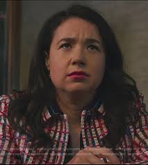 WornOnTV: Marissa's tweed check jacket with contrast collar