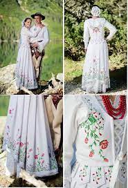 Growing Trend Handpainted Wedding Dresses Inspired By Folklore Of Polish Highlanders Polish Traditional Costume Polish Clothing Dress Culture