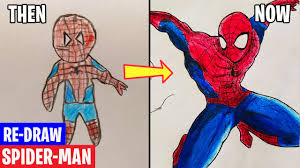 THEN AND NOW | Redrawing My Old Art! Spider-Man - YouTube