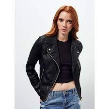Miss Selfridge Black Faux Leather Ruby Biker Jacket 68 Liked On Polyvore Featuring Outerwear Jacket Vegan Leather Jacket Fitted Biker Jacket Biker Jacket
