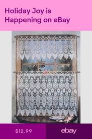 The gossamer fabric hangs from the top of the window and flows down to the floor for instant. 17 Farm Lace Curtains Ideas Lace Curtains Curtains Cafe Curtains