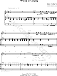 The Rolling Stones Wild Horses Sheet Music In G Major Transposable Download Print Sku Mn0046526