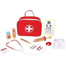 Pidoko Kids Wooden Doctor Kit Pretend Play Set 11 Pcs Toys For Toddlers Boys And Girls 3 4 5 6 7 Year Old And Up Doctors Medical Gifts Playset
