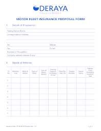 Commercial auto insurance is a type of insurance policy that helps cover vehicles used for business purposes such as cars, trucks and vans. Fillable Online Motor Fleet Insurance Proposal Form Deraya Insurance Brokers Fax Email Print Pdffiller