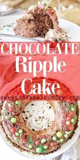 Chocolate Ripple Cake Chocolate Ripple Biscuits Sweet Treats Recipes Perfect Christmas Dessert