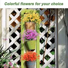 Put the plants in a shady spot outside during the day and bring them back inside at night for one or two weeks first. Buy 8 Pcs Outdoor Artificial Fake Flowers Uv Resistant Faux Plants Plastic Flower Artificial Flowers For Indoor Outside Wedding Farmhouse Decor Yellow Online In Turkey B08r5t4t63