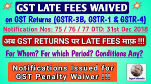 Americans who owe federal taxes can defer their payment for 90 days from the original april deadline, interest and penalty free, up to $1 million. Gst Late Fees Waived Notifications Issued For Gstr 3b Gstr 1 Gstr 4 à¤² à¤Ÿ à¤« à¤¸ à¤® à¤« Conditions Any Youtube