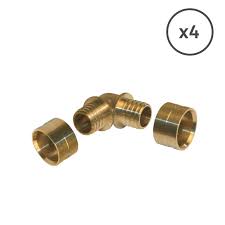 4 Raccords Coudes Avec Ecrou Libre A Glissement Laiton D 16 Pour Tube Per Laiton Raccord Laiton Ecrou