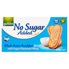 Gullon No Sugar Added Whole Grains Breakfast Biscuits With Yogurt Flavoured Filling 5 X 44g 220g Cereal Bars Iceland Foods