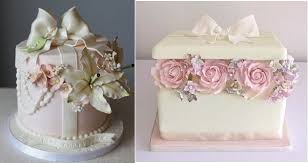 Birthday Gift Cake And Flowers Gift Box Cakes With With Sugar Flower Spray Gift Box Cakes Flower Cake Fondant Gift