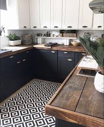Top view of two empty woks with wood handles on cooker, banner, wooden space for text. Wood Countertops Are A Great Choice From A Design Point Of View For Those Who Are Going For A Rustic Lo Diy Kitchen Renovation Home Kitchens Kitchen Renovation