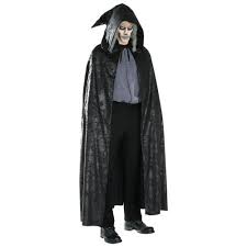 Capes Coats And Cloaks 155345 Black Cloak Adult Costume Scary Hooded Cape Grim Reaper Halloween Fanc Hooded Cape Adult Costumes Fancy Dress Halloween Costumes