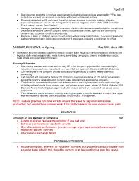 sample agency resume