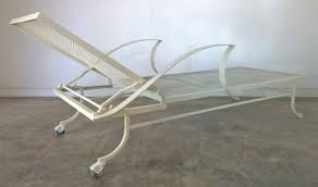 Check spelling or type a new query. Bob Anderson Newly Enameled Off White Wrought Iron Patio Garden Chaise Lounge For Sale At 1stdibs