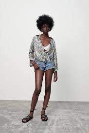 Floral pattern satin button up. Satin Floral Print Shirt Zara United Kingdom