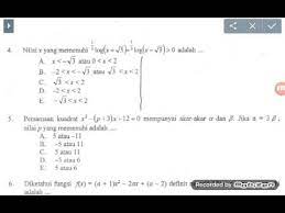Naskah soal un kimia sma 2015 paket 1 download pembahasan soal un kimia 2016 sma infogtk: Pembahasan Soal Un Matematika Sma Tahun 2016 Tentang Pertidaksamaan Persamaan Dan Fungsi Kuadrat Youtube