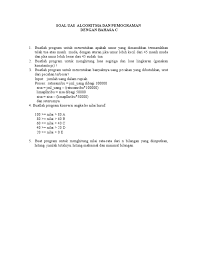 Bu kalo yg di ukbm itu gmn yg soal soal cerita itu. Soal Uas Algoritma Dan Pemograman Pdf