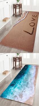 Beach Coral Velvet Soft Absorbent Bathroom Rug Beach Theme Bathroom Affordable Home Decor Beach Room