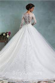 Fairy Ball Gown Illusion Neckline Long Sleeve Tulle Lace Wedding Dress With Buttons Ball Gowns Wedding 2016 Wedding Dresses Wedding Dresses