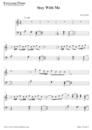Stay With Me Sam Smith Piano Music Sheet Music Sam Smith