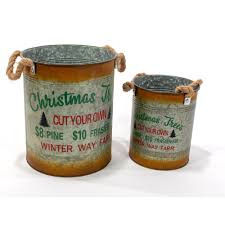 Besides good quality brands, you'll also find plenty of discounts when you shop for tin containers during big sales. Fry S Food Stores Good Tidings Rustic Metal Buckets 2 Pk