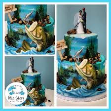 Tiered Bass Fish Wedding Cake Fishing Wedding Fishing Themed Wedding Fishing Wedding Cakes