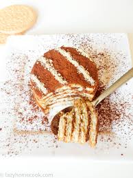 • 200 grams of marie biscuit • 1.5 cups of powdered sugar • 3/4 pack of fresh cream • 1 stick of butter • 1 tsp of vanilla essence • half a cup of black coffee • cocoa powder. No Bake Marie Biscuits Tower Cake With Chocolate And Coffee Lazyhomecook