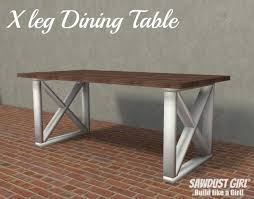 This diy concrete and wood dining table is part of the geometric furniture collection sarah from the created home and i designed. X Leg Dining Table Plans Sawdust Girl