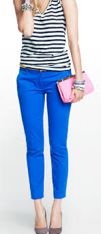 Black White And Blue Outfits Outfit Post Striped Tank Blue Cropped Pants T Strap Wedges Fashion Blue Pants Outfit Blue Cropped Pants