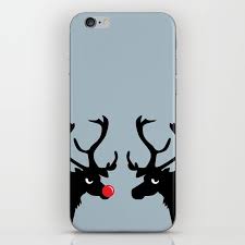 Angry Animals Rudolph Prancer Iphone Skin Maybe Rudolph Doesn T Like Christmas And I Think Prancer Is Jealous Of Rudolphs Nose These Reindeer Are P Iphone
