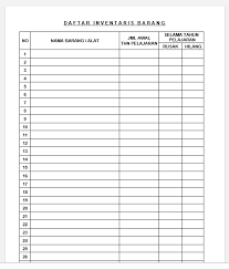 Check spelling or type a new query. Baru Contoh Format Daftar Inventaris Kelas Salam Literasi