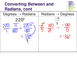 Like 'convert 2 pi over 9 radians into degrees'. Ppt Radian Measure And Coterminal Angles Powerpoint Presentation Free Download Id 2494577