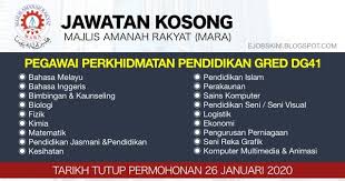 Pegawai perkhidmatan pendidikan gred dg41. Pegawai Perkhidmatan Pendidikan Mara Kerja Kosong Mara 2017 Jawatan Kosong Pegawai Perkhidmatan Pendidikan Gred Dg41 Sayidahnapisahdotcom Jawatan Guru Mara Ini Adalah Bagaimana Mohon Guru Mara 2020