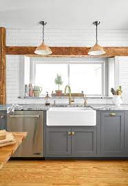 Blue, gold and white this combination works well by painting your bottom cabinets blue and your top cabinets white. 25 Winning Kitchen Color Schemes For A Look You Ll Love Forever Better Homes Gardens