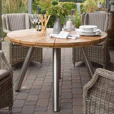 Tisch Outdoor Garten Moebel Table Roundtable Gartentisch Rund Holz Gartenmobel Teak